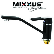 Смеситель для кухни елка на на гайке 25см MIXXUS Premium Tiger Black (черный) (Chr-555), Польша