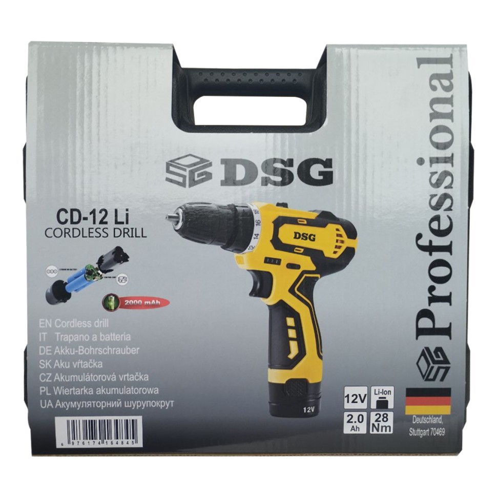 Аккумуляторный шуруповерт DSG CD-12Li (в кейсе) 2*(12В, 2 А/ч), в